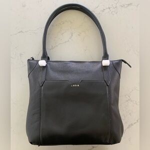 Lodis Siera Black Pebbled Leather Tote Bag